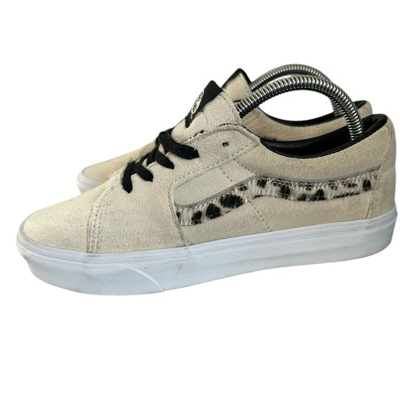 Vans Sk8 Low Suede Marshmallow/Dalmatian print Low-Top Shoes mens 7 women's 8.5 - Picture 4 of 11